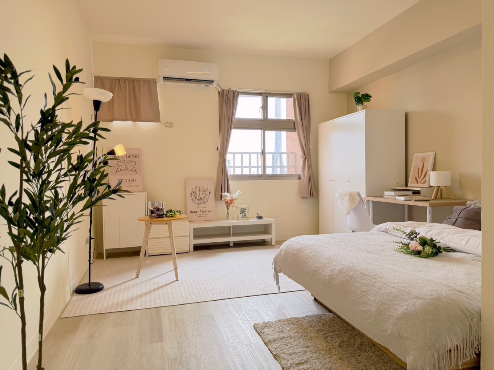 A refined room after our funded renovation and styling